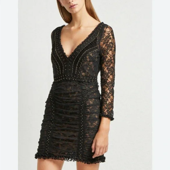 French Connection Embroidered Lace Mini Dress size XS - Picture 1 of 6